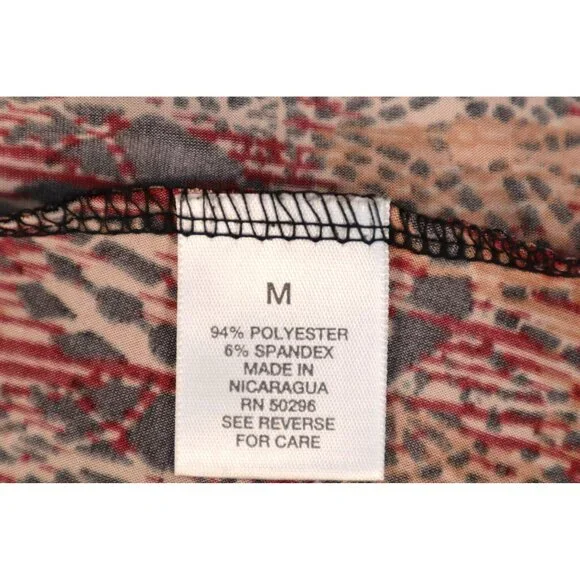 Dressbarn by women's Open Front Red & Gold Printed with Tie‎ Belt Size Medium - Picture 14 of 16